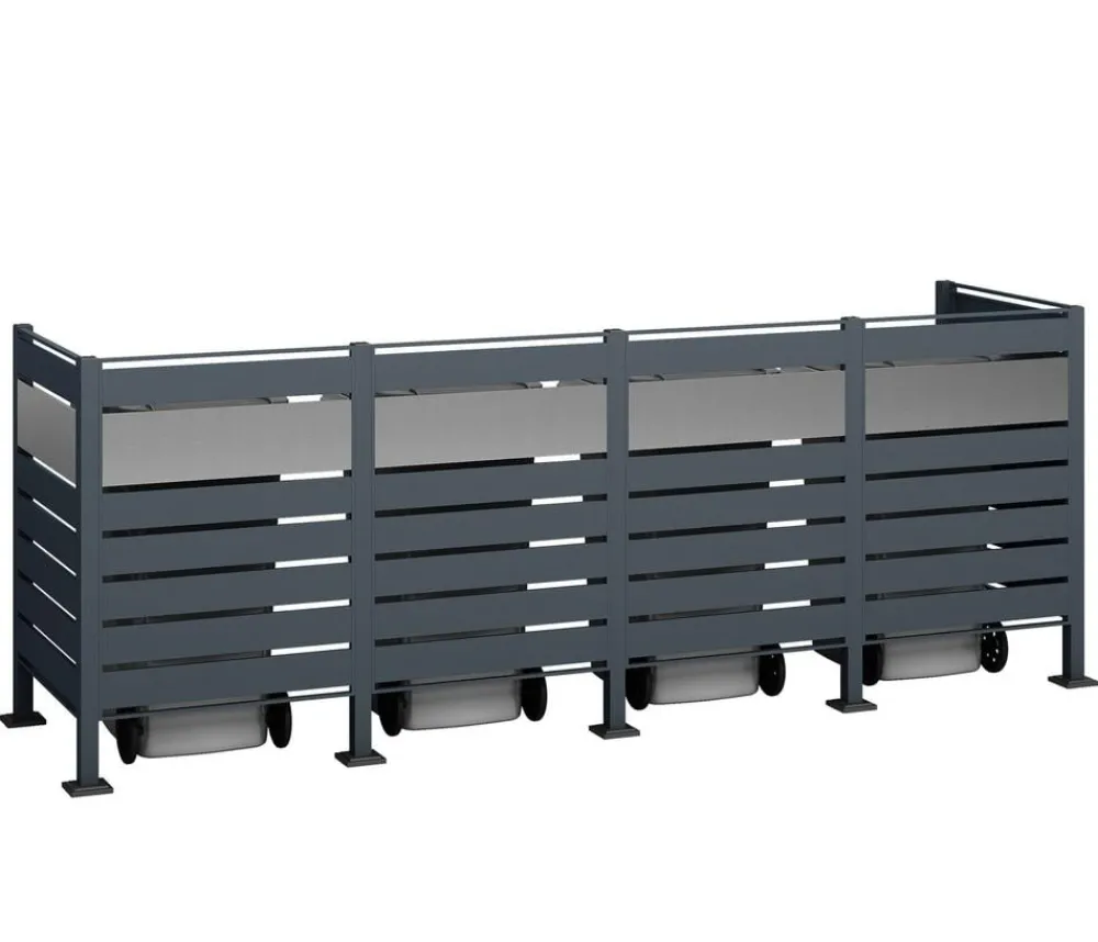 Westmann Mülltonnenboxen > Mülltonnenverkleidung Planum 4er Box, ca. B330/H120/T90 cm