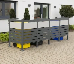 Westmann Mülltonnenboxen > Mülltonnenverkleidung Planum 4er Box, ca. B330/H120/T90 cm