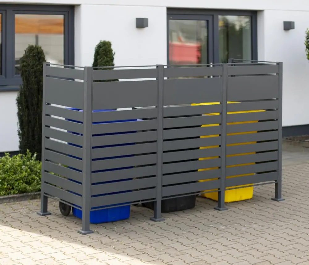 Westmann Mülltonnenboxen > Mülltonnenverkleidung Planum 3er Box, ca. B250/H150/T90 cm