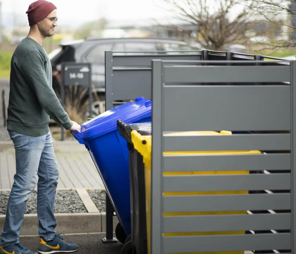 Westmann Mülltonnenboxen > Mülltonnenverkleidung Planum 3er Box, ca. B250/H150/T90 cm