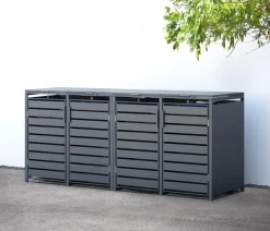 Westmann Mülltonnenverkleidung Kubus 4er Box, ca. B264/H116/T80 cm Anthrazit New