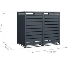 Westmann Mülltonnenboxen > Mülltonnenverkleidung Planum 2er Box, ca. B170/H120/T90 cm