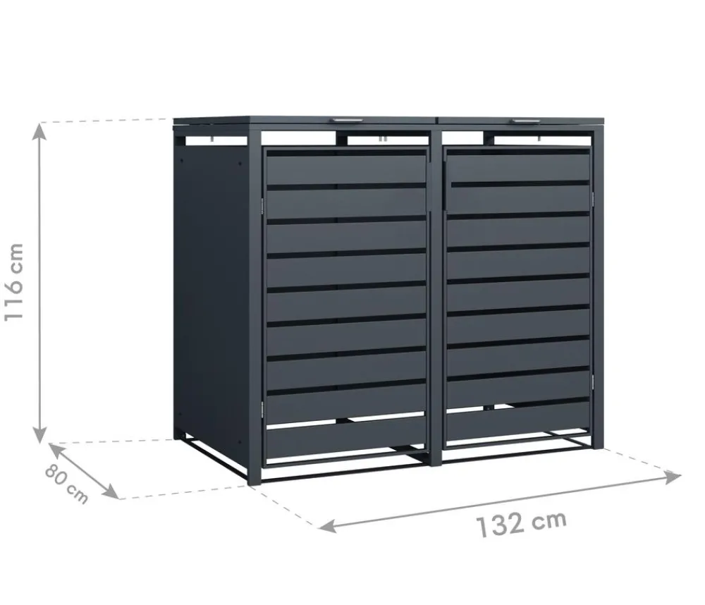 Westmann Mülltonnenboxen > Mülltonnenverkleidung Planum 2er Box, ca. B170/H120/T90 cm