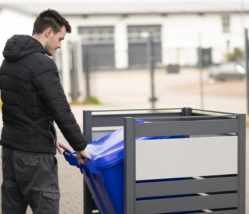 Westmann Mülltonnenverkleidung Planum 1er Box, ca. B90/H120/T Anthrazit New