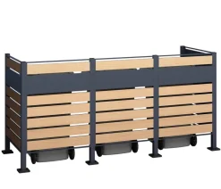 Westmann Mülltonnenverkleidung Planum 3er Box, ca. B250/H120/T90 cm Natur Sale