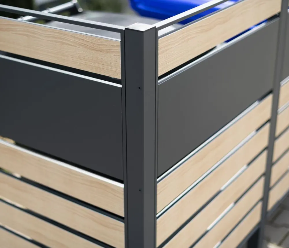 Westmann Mülltonnenverkleidung Planum 3er Box, ca. B250/H120/T90 cm Natur Sale