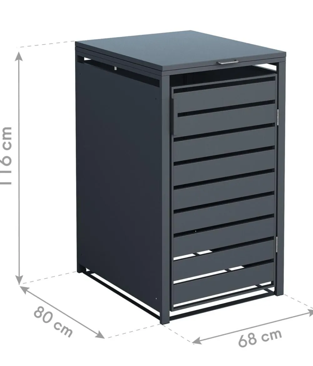 Westmann Mülltonnenverkleidung Kubus 1er Box, ca. B68/H116/T80 cm Anthrazit