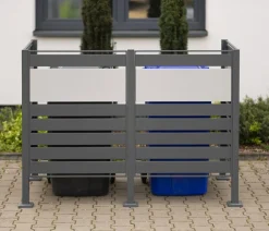 Westmann Mülltonnenverkleidung Planum 2er Box, ca. B170/H120/T90 cm Anthrazit Hot