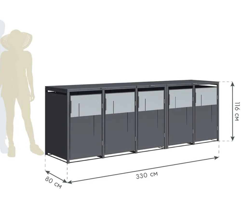 Westmann Aufbewahrungsboxen|Mülltonnenboxen - Mülltonnenverkleidung Tonus Anthrazit