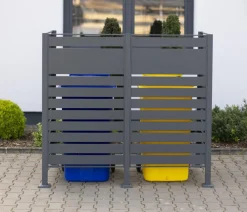 Westmann Mülltonnenboxen - Mülltonnenverkleidung Planum 2er Box, ca. B170/H150/T90 cm Anthrazit