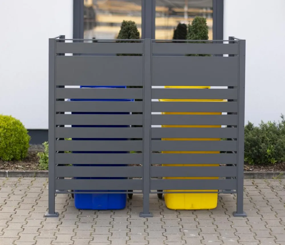 Westmann Mülltonnenboxen - Mülltonnenverkleidung Planum 2er Box, ca. B170/H150/T90 cm Anthrazit