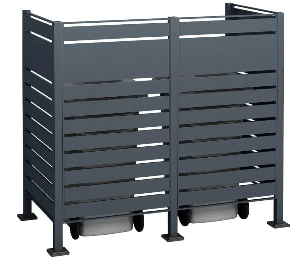 Westmann Mülltonnenboxen - Mülltonnenverkleidung Planum 2er Box, ca. B170/H150/T90 cm Anthrazit