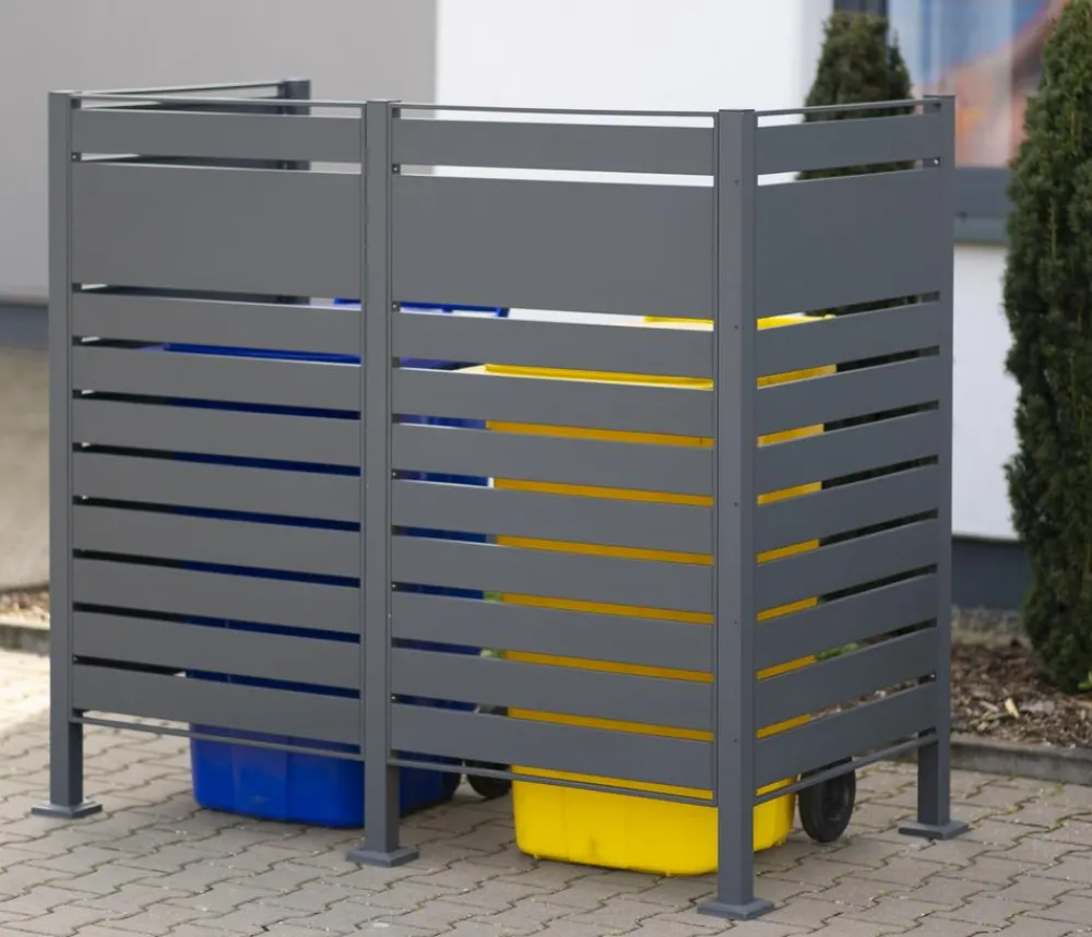 Westmann Mülltonnenboxen - Mülltonnenverkleidung Planum 2er Box, ca. B170/H150/T90 cm Anthrazit