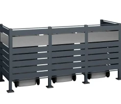 Westmann Mülltonnenboxen - Mülltonnenverkleidung Planum 3er Box, ca. B250/H120/T90 cm Anthrazit