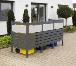 Westmann Mülltonnenboxen - Mülltonnenverkleidung Planum 3er Box, ca. B250/H120/T90 cm Anthrazit