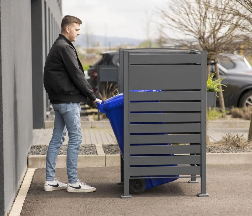 Westmann Mülltonnenboxen - Mülltonnenverkleidung Planum 1er Box, ca. B80/H150/T80 cm Anthrazit