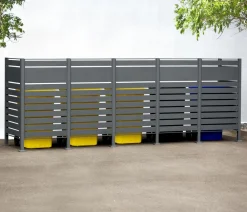 Westmann Mülltonnenboxen - Mülltonnenverkleidung Planum 5er Box, ca. B410/H150/T90 cm Anthrazit
