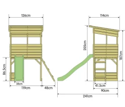 Westmann Spielhaus Wildnis inkl. Rutsche, ca. B126/H205/T114 cm Natur Hot