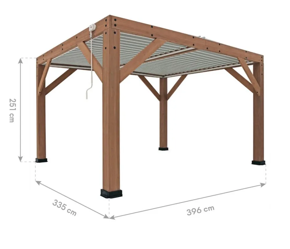 Westmann Pergolen > Zedernholz-Pavillon Karl, mit Lamellendach, ca. B396/H251/T335 cm