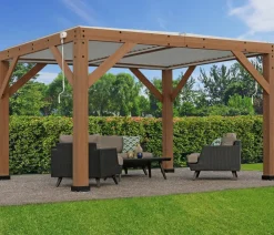 Westmann Pergolen > Zedernholz-Pavillon Karl, mit Lamellendach, ca. B396/H251/T335 cm