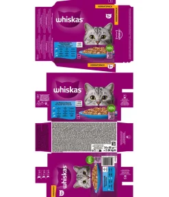 Whiskas® Nassfutter Katze - Nassfutter für Katzen Multipack 1+ Fisch in Gelee, Adult, 24 x 85 g