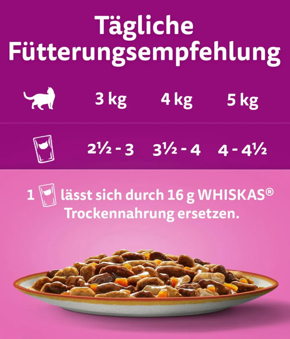 Whiskas® Nassfutter Katze - Nassfutter für Katzen Multipack Tasty Mix Country Collection in Sauce, Adult