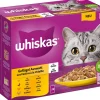 Whiskas® Nassfutter Katze - Nassfutter für Katzen Multipack 7+ Geflügel Auswahl in Gelee, Senior, 12 x 85 g