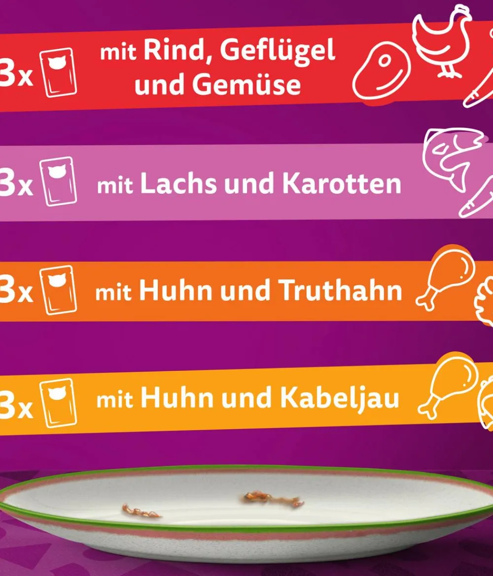 Whiskas® Nassfutter Katze > Nassfutter für Katzen Multipack Tasty Mix Chef's Choice in Sauce, Adult, 12 x 85 g