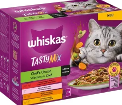 Whiskas® Nassfutter Katze > Nassfutter für Katzen Multipack Tasty Mix Chef's Choice in Sauce, Adult, 12 x 85 g