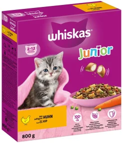 Whiskas® Trockenfutter Katze - Trockenfutter für Katzen Junior, Huhn