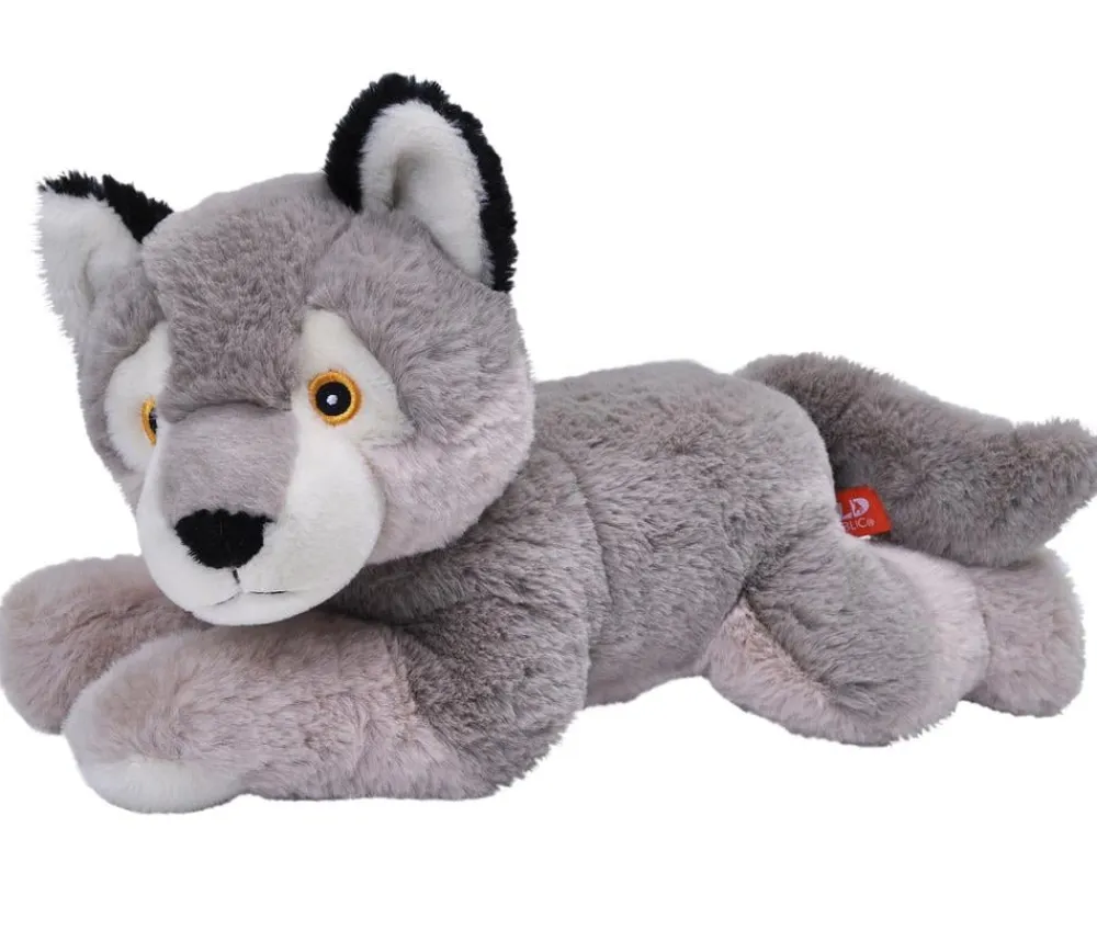 WILD REPUBLIC® Spielzeug - Stofftier Wolf, ca. B35/H16 cm