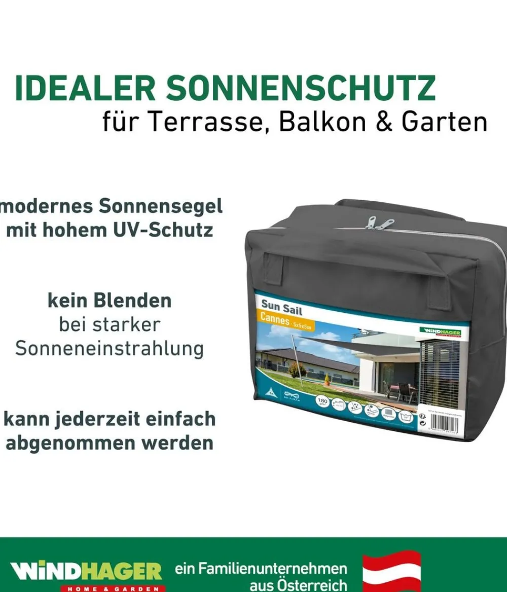 Windhager Sonnensegel > Sonnensegel Cannes, dreieckig, ca. B500/T500 cm