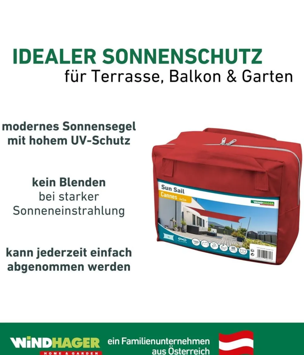 Windhager Sonnensegel > Sonnensegel Cannes, quadratisch, ca. B500/T500 cm