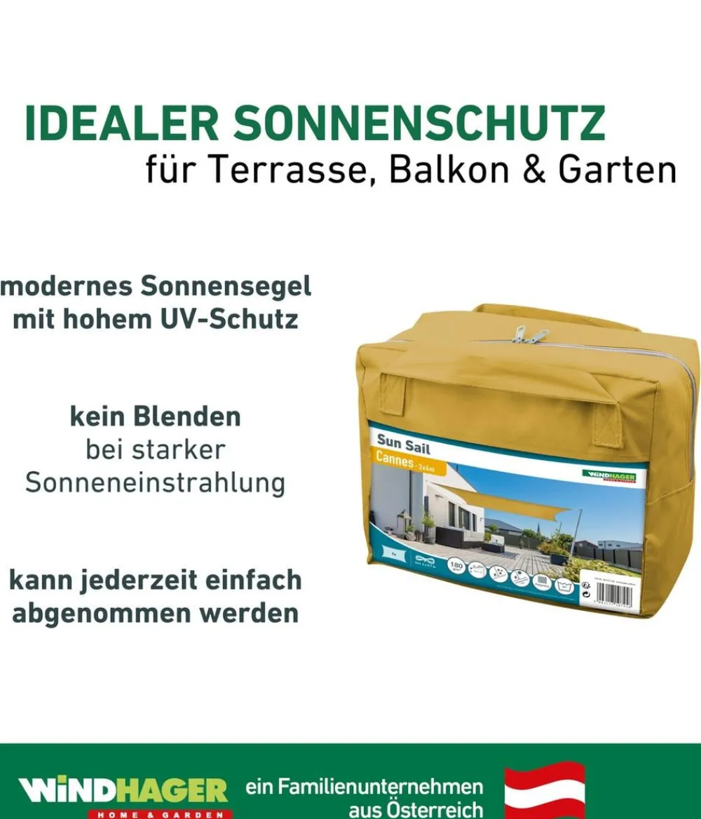 Windhager Sonnensegel Cannes, rechteckig, ca. B400/T300 cm Gelb Sale