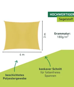Windhager Sonnensegel Cannes, rechteckig, ca. B400/T300 cm Gelb Sale