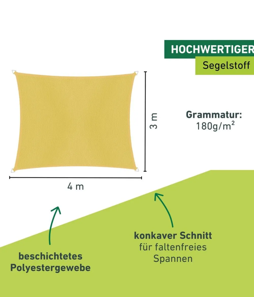Windhager Sonnensegel Cannes, rechteckig, ca. B400/T300 cm Gelb Sale