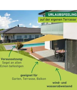 Windhager Sonnensegel Cannes, dreieckig, ca. B500/T500 cm Gelb Outlet