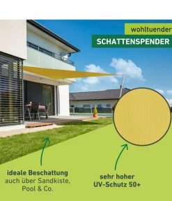 Windhager Sonnensegel Cannes, dreieckig, ca. B500/T500 cm Gelb Outlet