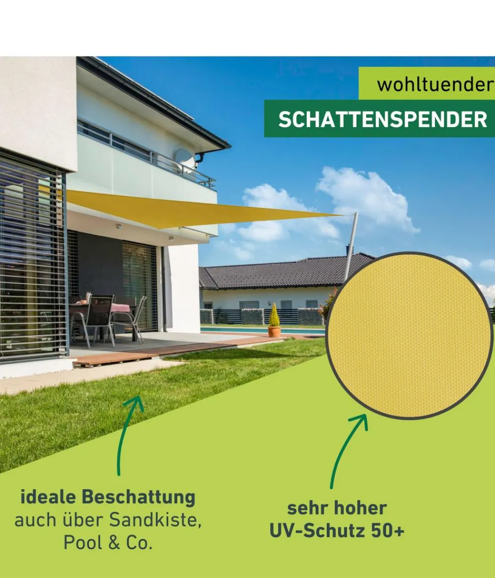 Windhager Sonnensegel Cannes, dreieckig, ca. B500/T500 cm Gelb Outlet