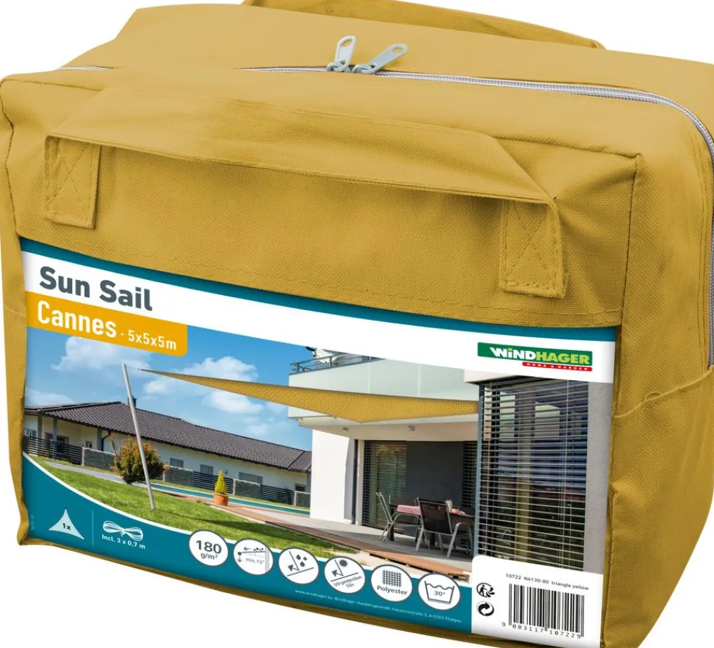 Windhager Sonnensegel Cannes, dreieckig, ca. B500/T500 cm Gelb Outlet