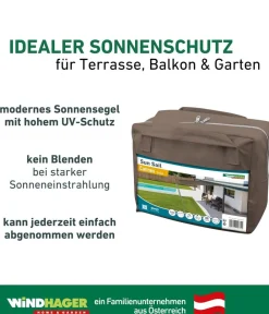 Windhager Sonnensegel Cannes, quadratisch, ca. B500/T500 cm Hellbraun Clearance