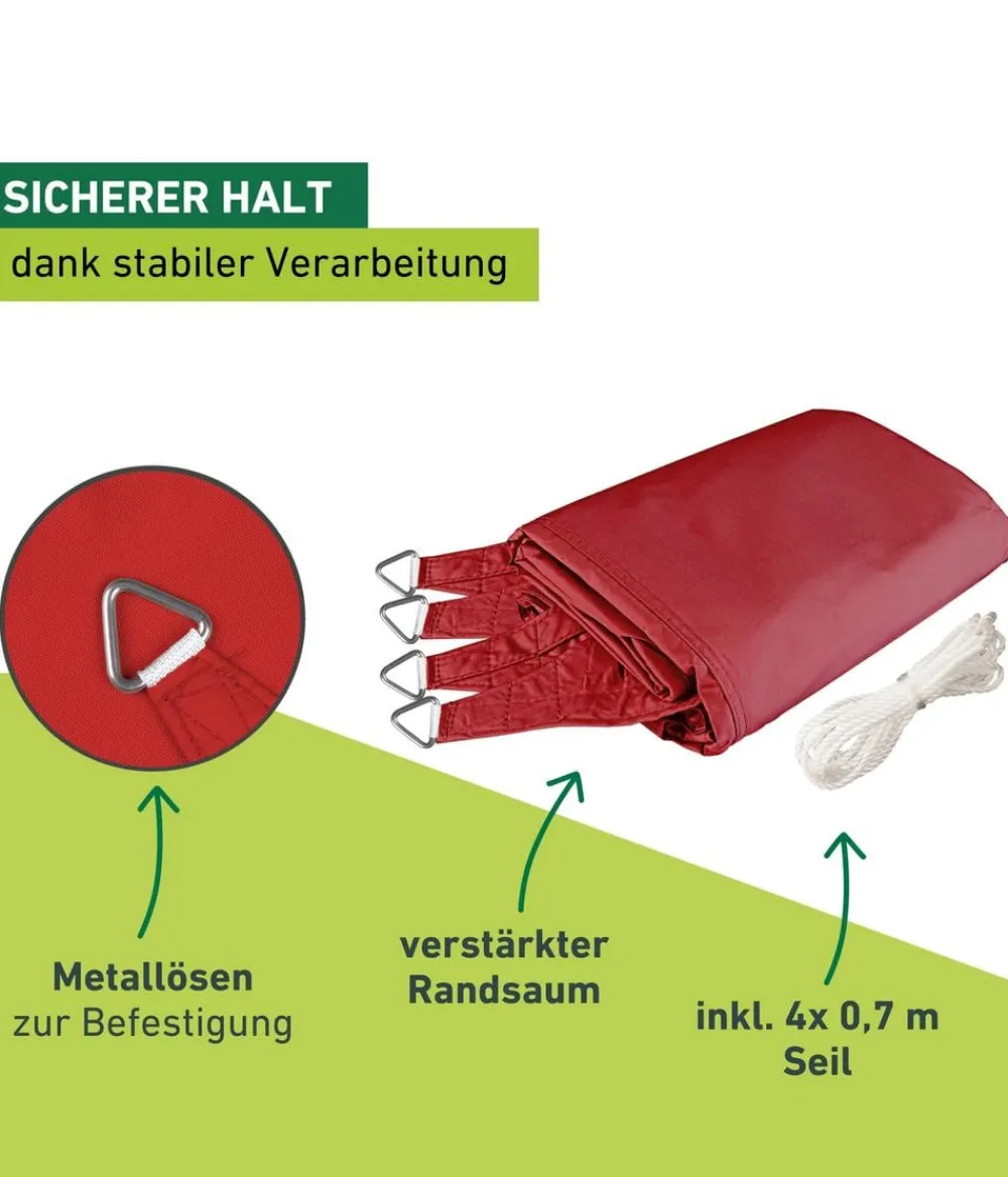 Windhager Sonnensegel Cannes, quadratisch, ca. B500/T500 cm Rot New