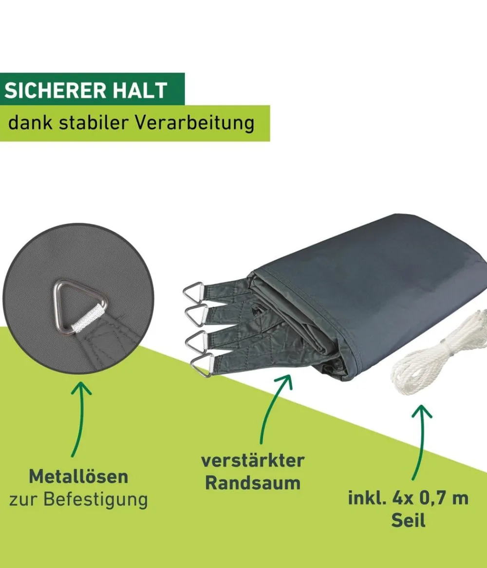 Windhager Sonnensegel - Sonnensegel Cannes, rechteckig, ca. B500/T400 cm Dunkelgrau