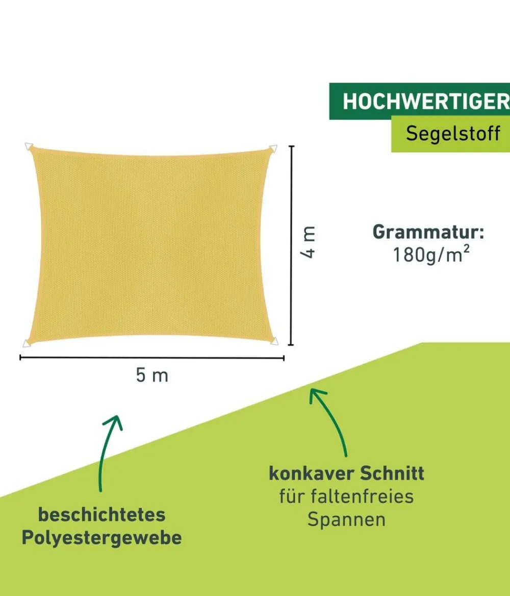 Windhager Sonnensegel - Sonnensegel Cannes, rechteckig, ca. B500/T400 cm Gelb