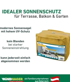 Windhager Sonnensegel - Sonnensegel Cannes, rechteckig, ca. B500/T400 cm Gelb