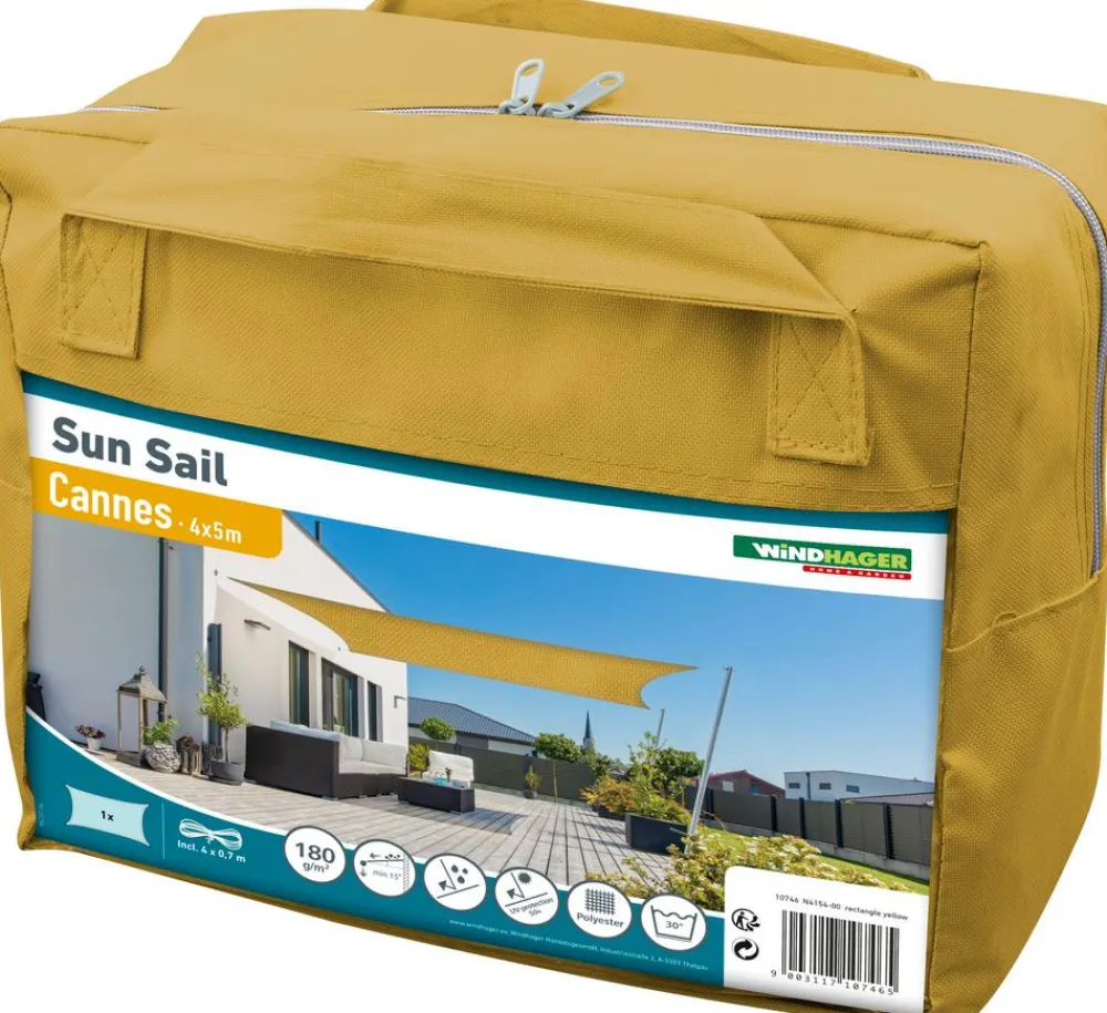Windhager Sonnensegel - Sonnensegel Cannes, rechteckig, ca. B500/T400 cm Gelb