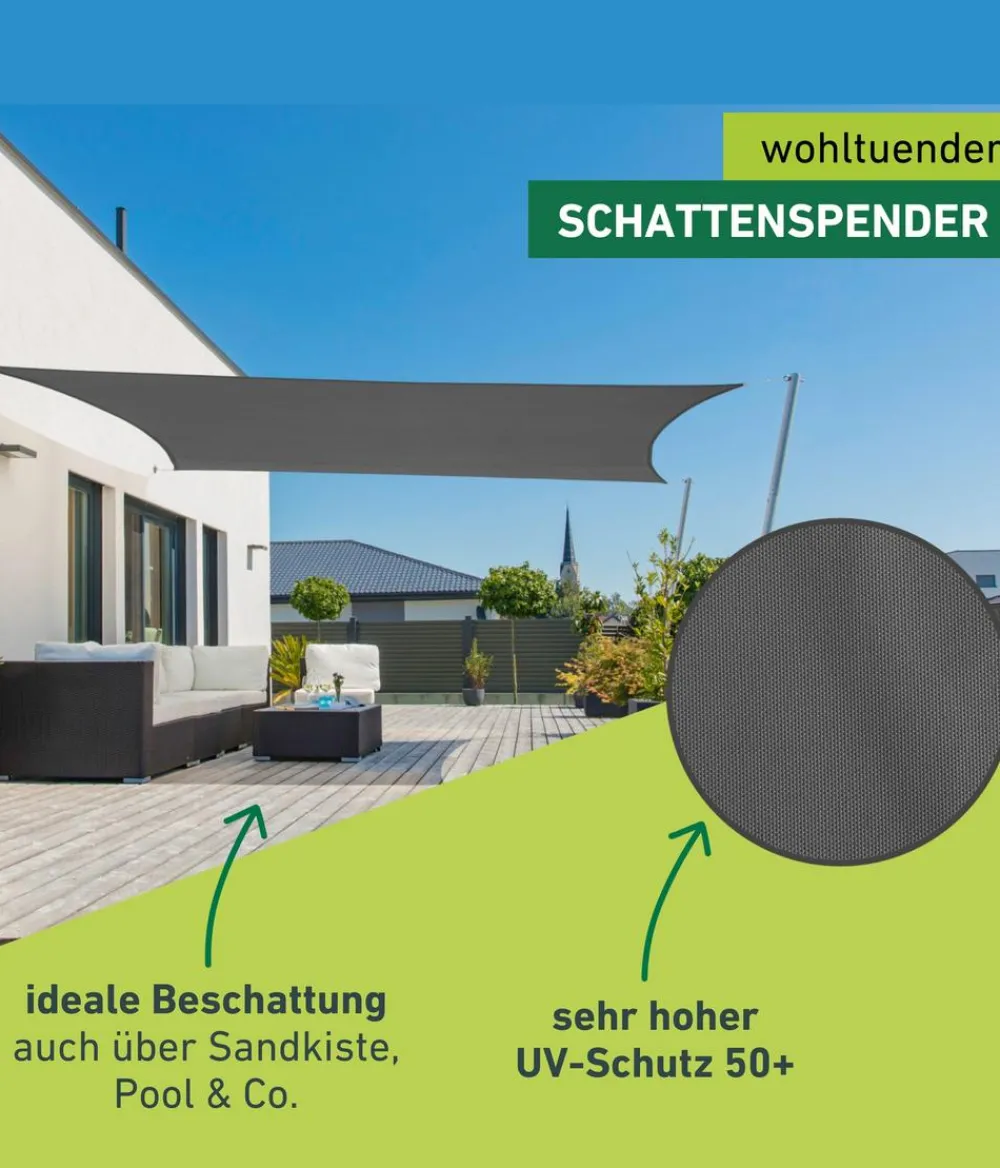 Windhager Sonnensegel - Sonnensegel Cannes, rechteckig, ca. B400/T300 cm Dunkelgrau