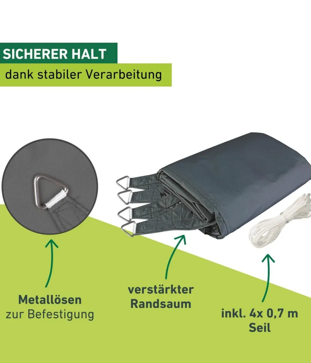 Windhager Sonnensegel - Sonnensegel Cannes, rechteckig, ca. B400/T300 cm Dunkelgrau