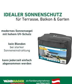 Windhager Sonnensegel - Sonnensegel Cannes, rechteckig, ca. B400/T300 cm Dunkelgrau