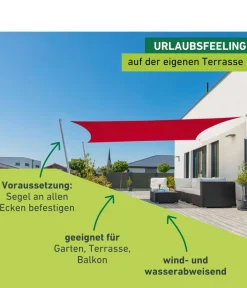 Windhager Sonnensegel - Sonnensegel Cannes, rechteckig, ca. B400/T300 cm Rot